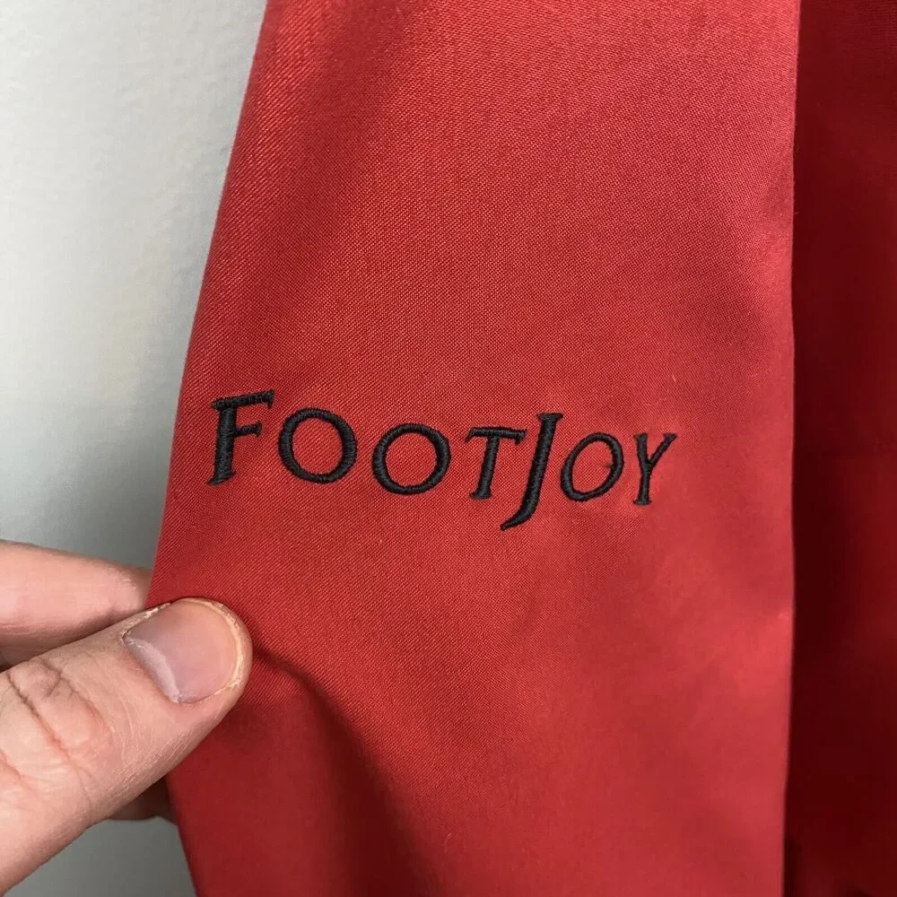 Footjoy windshirt‎ mens xl red long sleeve pullover solid beech hollow V Neck